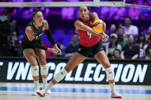 Volleyball Nations League Hong Kong 2026 - Day 1 Alexa Gray (No.9) from team Canada during the match between Canada and China at Volleyball Nations League Hong Kong 2026 on July 8, 2026 in Hong Kong. (Photo by Ellan Mad Nexpher Images) Hong Kong
