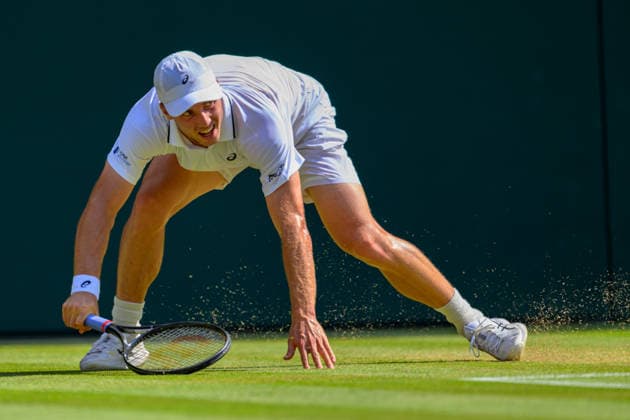 Day Ten: The Championships - Wimbledon 2026 LONDON, ENGLAND JULY 08 - Arthur Fery of Great Britain during Gentlemen s Quarter Final against Flavio Cobolli of Italy at The Wimbledon Lawn Tennis Championship at Wimbledon on July 08, 2026 in London, England. (Photo by Keeran Marquis)  Copyright: xKeeranxMarquis Fotoarena SPPx Sportspressphoto_SPR187627