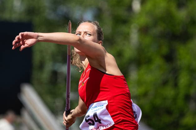 260708 Carolin Näslund IF Göta Karlstad tävlar i damernas spjut under friidrottstävlingen Folksam Grand Prix den 8 juli 2026 i Karlstad. *** July 8, 2026: Carolin Näslund of IF Göta Karlstad will compete in the women’s javelin throw at the Folksam Grand Prix track and field meet on July 8, 2026, in Karlstad  Copyright: FREDRIKxKARLSSON BB260708FK009