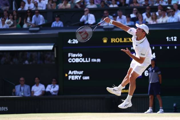 Arthur Fery during his Semi-Final match Wimbledon Tennis Championships, Day 10, The All England Lawn Tennis and Croquet Club, London, UK - 08 Jul 2026London The All England Lawn Tennis and United Kingdom  Copyright: xKieranxMcManus Shutterstockx 16978034cg