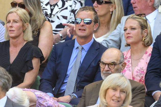 Wimbledon Tennis Championships 2026 - Day 10 LONDON, UNITED KINGDOM - JULY 08: Bear Grylls and his wife Shara Grylls watch tennis on Centre Court during day ten of the 2026 Wimbledon Tennis Championships at the All England Lawn Tennis and Croquet Club in London, United Kingdom, on July 8, 2026. Ray Tang Anadolu London United Kingdom. Editorial use only. Please get in touch for any other usage.  Copyright: x2026xAnadoluxRayxTangx
