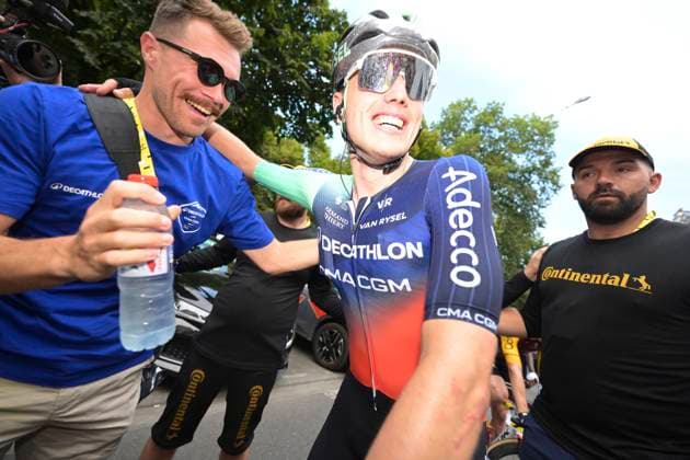 Tour de France 2026 Stage 5 PAU, FRANCE - JULY 08 : Kooij Olav (NED) of Decathlon CMA CGM Team during stage 5 of the 113rd edition of Tour de France an UCI World Tour 2.UWT cycling road race stage for Men Elite of 158 km with start in Lannemezan and finish in Pau on July 8, 2026 in Pau, France, 08 07 2026 Pau France  Copyright: xDavidxPintensx