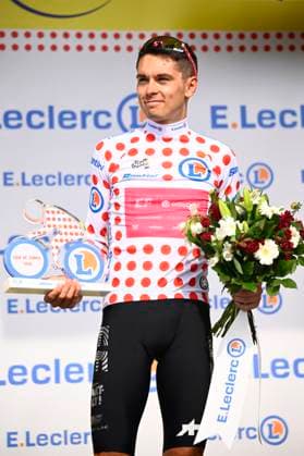 Tour de France 2026 Stage 5 PAU, FRANCE - JULY 08 : Baudin Alex (FRA) of EF Education - Easypost pictured during the podium ceremony of stage 5 of the 113rd edition of Tour de France an UCI World Tour 2.UWT cycling road race stage for Men Elite of 158 km with start in Lannemezan and finish in Pau on July 8, 2026 in Pau, France, 08 07 2026 Pau France  Copyright: xTomasxSiskx