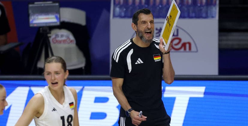 08.07.2026 Belgrade(Serbia) Czechia Czech Republic-Germany Nations League women s volleyball Giulio Cesare Bregoli Germany head coach :