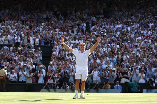 Arthur Fery celebrates victory during his Quarter-Final match Wimbledon Tennis Championships, Day 10, The All England Lawn Tennis and Croquet Club, London, UK - 08 Jul 2026London The All England Lawn Tennis and United Kingdom  Copyright: xKieranxMcManus Shutterstockx 16978034eg