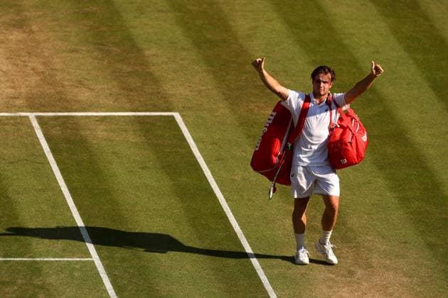 Arthur Fery celebrates victory during his Quarter-Final match Wimbledon Tennis Championships, Day 10, The All England Lawn Tennis and Croquet Club, London, UK - 08 Jul 2026London The All England Lawn Tennis and United Kingdom  Copyright: xEllaxLing Shutterstockx 16978035r