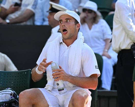 The Championships Wimbledon 2026 The Championships Wimbledon 2026 Day 10 08 07 2026 Licked it! Arthur Fery (GBR) wins quarter final match beating Flavio Cobolli (ITA) in straight sets. Photo:- Roger Parker International Sports Fotos Ltd London UK Copyright: xx