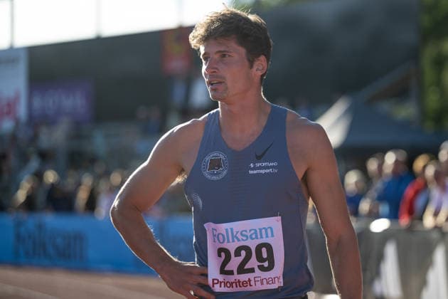 260708 Oskars Grava Latvia deltar i herrarnas 200 meter under friidrottstävlingen Folksam Grand Prix den 8 juli 2026 i Karlstad. *** July 8, 2026: Oskars Grava of Latvia will compete in the men s 200-meter race at the Folksam Grand Prix track and field meet on July 8, 2026, in Karlstad  Copyright: FREDRIKxKARLSSON BB260708FK084
