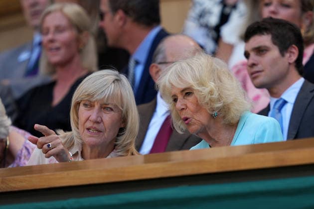 2026-07-08 The Championships - Wimbledon 2026 - Day Ten LONDON, UNITED KINGDOM - JULY 8: Queen Camilla is seen attending in the Royal Box during Day Ten of the The Championships - Wimbledon 2026 at All England Lawn Tennis and Croquet Club on July 8, 2026 in London, England. (Photo by Marleen Fouchier BSR Agency) London United Kingdom Content not available for redistribution in The Netherlands directly or indirectly through any third parties. Copyright: xBSRxAgencyx