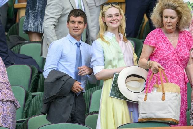 Wimbledon Tennis Championships 2026 - Day 10 LONDON, UNITED KINGDOM - July 08: Gus Wenner ands actress Elle Faning watch centre court tennis from the Royal Box during day 10 of The Wimbledon Tennis Championships at All England Lawn Tennis and Croquet Club on July 08, 2026 in London, United Kingdom. Ray Tang Anadolu London United Kingdom. Editorial use only. Please get in touch for any other usage.  Copyright: x2026xAnadoluxRayxTangx