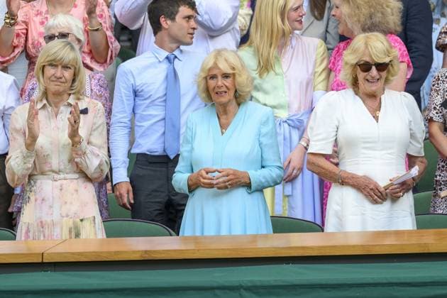 Wimbledon Tennis Championships 2026 - Day 10 LONDON, UNITED KINGDOM - July 08: Queen Camilla watches centre court tennis from the Royal Box during day 10 of The Wimbledon Tennis Championships at All England Lawn Tennis and Croquet Club on July 08, 2026 in London, United Kingdom. Ray Tang Anadolu London United Kingdom. Editorial use only. Please get in touch for any other usage.  Copyright: x2026xAnadoluxRayxTangx