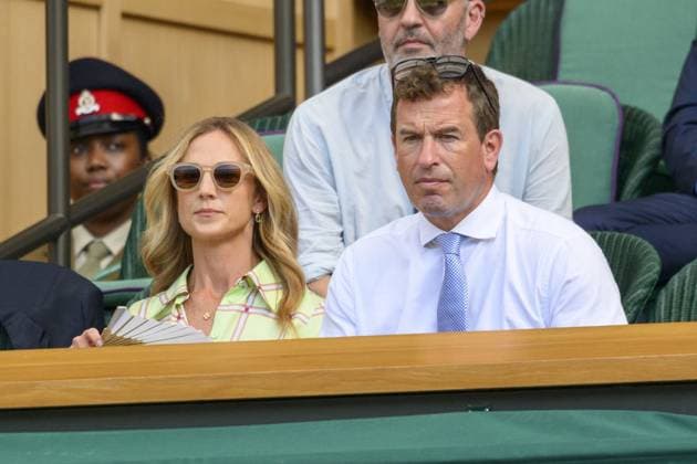 Wimbledon Tennis Championships 2026 - Day 10 LONDON, UNITED KINGDOM - July 08: Peter Philips and wife Harriot Philips watch centre court tennis from the Royal Box during day 10 of The Wimbledon Tennis Championships at All England Lawn Tennis and Croquet Club on July 08, 2026 in London, United Kingdom. Ray Tang Anadolu London United Kingdom. Editorial use only. Please get in touch for any other usage.  Copyright: x2026xAnadoluxRayxTangx