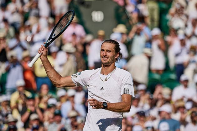 July 8, 2026, London, London, Great Britain: Alexander Zverev of Germany celebrates the win of the match during The Championships Wimbledon , 8.7.2026 in London (All England Lawn Tennis and Croquet Club), Great Britain Tennis 2026: Grand Slam: The Championships Wimbledon: 10th Day: Quarterfinal: ZVEREV 6:4 6:4 6:2 FRITZ  - ZUMAs343 20260708_zsp_s343_103 Copyright: xMathiasxSchulzx