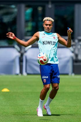 Fotball-VM 2026 Fort Lauderdale, Florida , USA 20260708. Norges Antonio Nusa under en trening med Norges herrelandslag i fotball pa Inter Miami CF Stadium. Foto: Fredrik Varfjell NTB Fort Lauderdale, Florida USA EDITORIAL USE ONLY. RESTRICTED USE FOR BETTING COMPANIES Ref:_SPONt8jrckjmX0.jpg *** 2026 World Cup in Fort Lauderdale, Florida, USA 20260708 Norway’s Antonio Nusa during a training session with the Norwegian men’s national soccer team at Inter Miami CF Stadium. Photo: Fredrik Varfjell, NTB. Fort Lauderdale, Florida, USA. EDITORIAL USE ONLY. RESTRICTED USE FOR BETTING COMPANIES.  Copyright: xFredrikxVarfjellx xNTBx