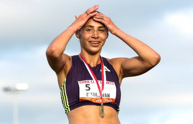 72nd Cork City Sports, Cork 8 7 2026 Ireland™s Sophie O™Sullivan celebrates finishing third in the Women™s 800m Sophie O™Sullivan celebrates finishing third in the Women™s 800m 8 7 2026  Copyright: xx AC012740