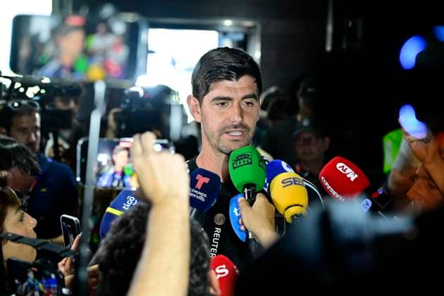 Belgian national football team - FIFA World Cup, WM, Weltmeisterschaft, Fussball 2026 - media activities 08 07 2026 LOS ANGELES, UNITED STATES OF AMERICA - JULY 08 : Courtois Thibaut goalkeeper of Belgium pictured during a press conference, PK, Pressekonferenz of the Belgian national football team during the FIFA World Cup 2026 on July 8, 2026 in Los Angeles, United States of America, 08 07 2026 Los Angeles United States of America  Copyright: xJanxDexMeuleneirx