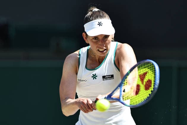 Elise Mertens, BEL, during quarterfinals of 2026 All England Lawn Tennis Championships at Wimbledon, womens singles, London, 08 07 2026; - *** Elise Mertens, BEL, during the quarterfinals of the 2026 All England Lawn Tennis Championships at Wimbledon, women s singles, London, July 8, 2026 