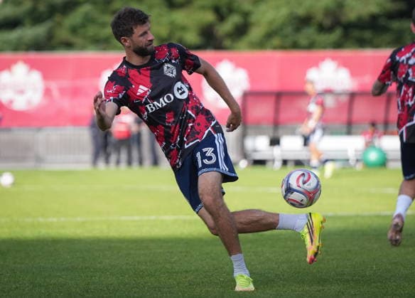 July 8, 2026, Burnaby, Bc, CANADA: Vancouver Whitecaps Thomas Muller takes part in warmup before a Canadian Championship quarterfinal soccer match against Cavalry FC, in Burnaby, B.C., on Wednesday, July 8, 2026. Canada News - July 8, 2026  - ZUMAc35_ 20260708_zaf_c35_074 Copyright: xDarrylxDyckx