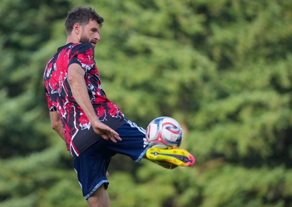 July 8, 2026, Burnaby, Bc, CANADA: Vancouver Whitecaps Thomas Muller takes part in warmup before a Canadian Championship quarterfinal soccer match against Cavalry FC, in Burnaby, B.C., on Wednesday, July 8, 2026. Canada News - July 8, 2026  - ZUMAc35_ 20260708_zaf_c35_075 Copyright: xDarrylxDyckx