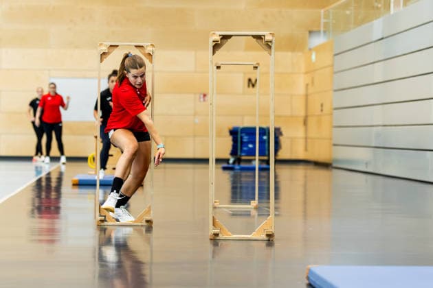 08.07.2026, GER, Handball, Frauen, Saison 2026 2027, Alsco 1.Bl, Thueringer HC Trainingseinheit Saisonvorbereitung Teresa von Prittwitz Start in die Saisonvorbereitung mit einem Hallentraining in der Heimhalle Heimspielstätte mit einen traditionellen Spiel des Thüringer HC, organisiert durch das Trainerduo. 99947 Bad Langensalza Salza Halle Sporthalle Mehrz Thüringen Deutschland *** July 8, 2026, GER, Handball, Women, 2026–2027 Season, Alsco 1st Division, Thüringer HC Pre-season Training Session Teresa von Prittwitz Kicks off pre-season training with an indoor session at the home arena, the traditional venue for the Thüringer HC, organized by the coaching duo 99947 Bad Langensalza Salza Halle Sporthalle Mehrz Thuringia Germany