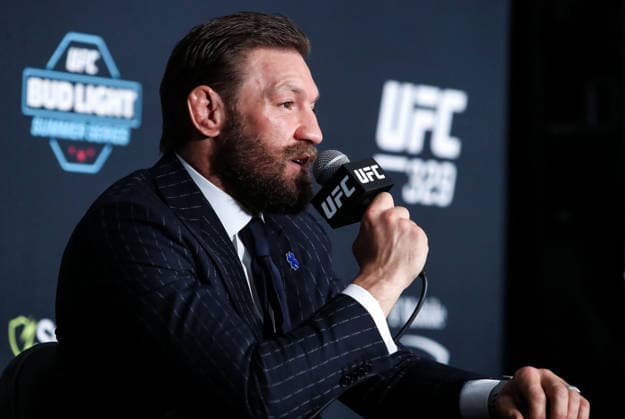 UFC 329 press conference, PK, Pressekonferenz T-Mobile Arena, Las Vegas, Nevada, United States 8 7 2026 Conor McGregor Conor McGregor 8 7 2026  Copyright: xTomxHoganx-xHoganphotos.comx916x947x8354xtomhoganphotos@gmail.comx McgregorHollowayMediaDay_Hoganphotos16034