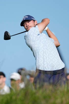 NORTH BERWICK, SCOTLAND - JULY 9: Nicolai Hojgaard plays from the tenth tee during Round 1 of the Genesis Scottish Open at the Renaissance Club, North Berwick on July 9, 2026 in North Berwick, Scotland Genesis Scottish Open Round 1