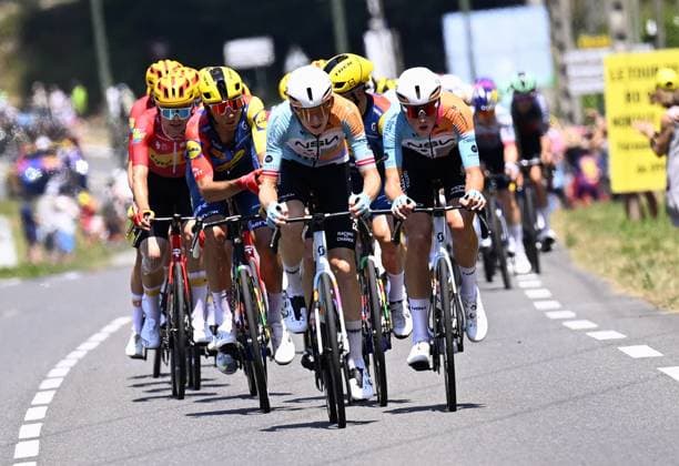 The pack of riders pictured in action during stage 6 of the 2026 Tour de France cycling race, a stage of 186 km from Pau to Gavarnie-Gedre, on Thursday 09 July 2026. The 113th edition of the Tour de France starts on Saturday 4 July in Barcelona, Spain, and will finish in Paris, France on the 26th of July. POOLxTOMASxSISK  x180774526x