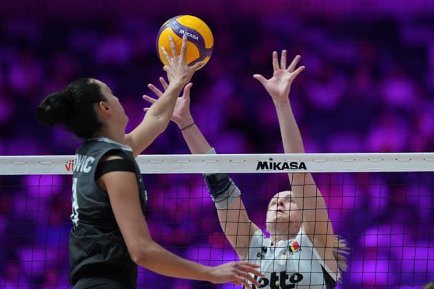 RECORD DATE NOT STATED Volleyball Nations League Hong Kong 2026 - Day 2 Lara Nagels (No.8) from team Canada during the match between Canada and Belgium at Volleyball Nations League Hong Kong 2026 on July 9, 2026 in Hong Kong. (Photo by Ellan Mad Nexpher Images) Hong Kong