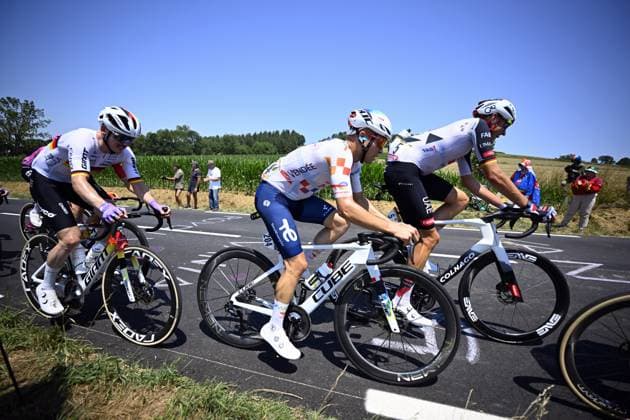 French Alexandre Delettre of TotalEnergies pictured in action during stage 6 of the 2026 Tour de France cycling race, a stage of 186 km from Pau to Gavarnie-Gedre, on Thursday 09 July 2026. The 113th edition of the Tour de France starts on Saturday 4 July in Barcelona, Spain, and will finish in Paris, France on the 26th of July. POOLxTOMASxSISK  x180776965x