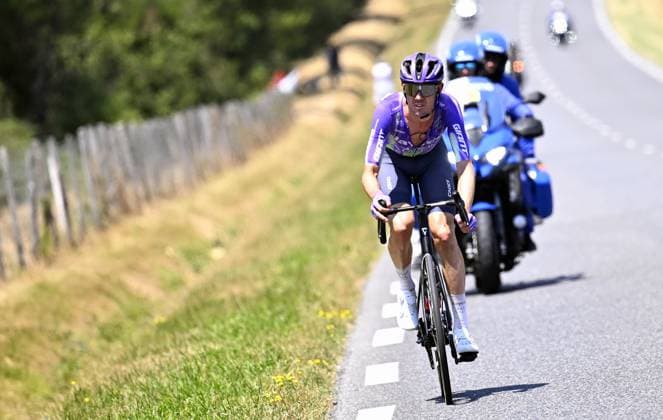Australian Ben O Connor of Team Jayco AlUla pictured in action during stage 6 of the 2026 Tour de France cycling race, a stage of 186 km from Pau to Gavarnie-Gedre, on Thursday 09 July 2026. The 113th edition of the Tour de France starts on Saturday 4 July in Barcelona, Spain, and will finish in Paris, France on the 26th of July. POOLxTOMASxSISK  x180778405x