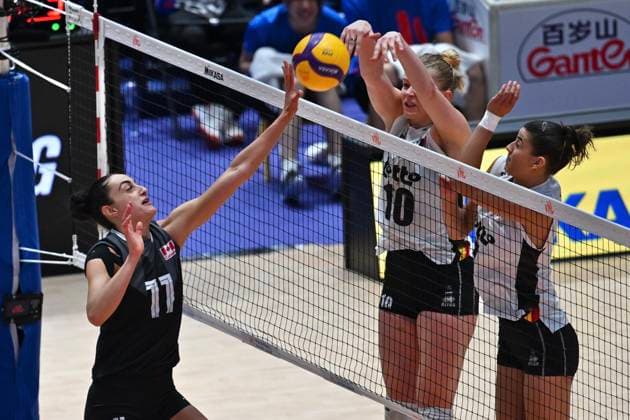 RECORD DATE NOT STATED HONG KONG-SPORTS Volleyball Nations League Hong Kong Andrea Mitrovic (No.11) from team Canada during the match between Canada and Belgium at Volleyball Nations League Hong Kong 2026 in Hong Kong, July 9, 2026.NEXPHER Kobe Li Hong Kong
