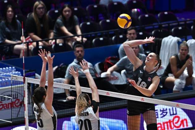 RECORD DATE NOT STATED HONG KONG-SPORTS Volleyball Nations League Hong Kong Anna Smrek (No.18) from team Canada during the match between Canada and Belgium at Volleyball Nations League Hong Kong 2026 in Hong Kong, July 9, 2026.NEXPHER Kobe Li Hong Kong