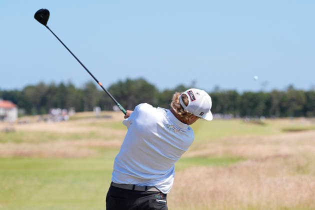 NORTH BERWICK, SCOTLAND - JULY 9: Charley Hoffman plays from the sixteenth tee during Round 1 of the Genesis Scottish Open at the Renaissance Club, North Berwick on July 9, 2026 in North Berwick, Scotland Genesis Scottish Open Round 1