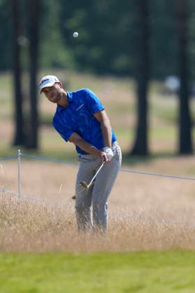 NORTH BERWICK, SCOTLAND - JULY 9: Jesper Svensson chips to the 14th green during Round 1 of the Genesis Scottish Open at the Renaissance Club, North Berwick on July 9, 2026 in North Berwick, Scotland Genesis Scottish Open Round 1