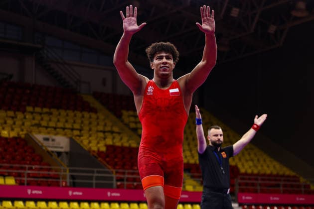 U20 European Championships 97kg GR - Yassine Ben Labed (POL) *** U20 European Championships, 97 kg Greco-Roman: Yassine Ben Labed (POL) Copyright: xJakexKirkmanx xUnitedxWorldxWresx Jake Kirkman United World Wres