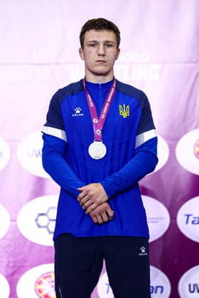 U20 European Championships Podium 72kg GR - Silver: Dmytro Demianovskyi (UKR) *** U20 European Championships, 72kg Greco-Roman, Silver: Dmytro Demianovskyi (UKR) Copyright: xJakexKirkmanx xUnitedxWorldxWresx Jake Kirkman United World Wres