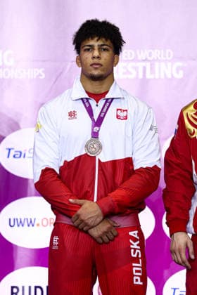 U20 European Championships Podium 97kg GR - Bronze: Yassine Ben Labed (POL) *** U20 European Championships, 97kg Greco-Roman Bronze Medal: Yassine Ben Labed (POL) Copyright: xJakexKirkmanx xUnitedxWorldxWresx Jake Kirkman United World Wres