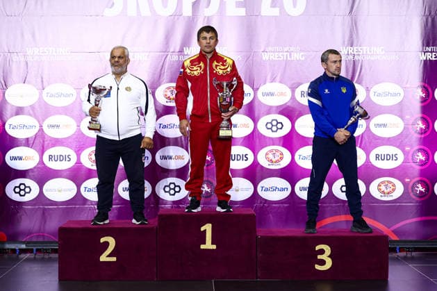U20 European Championships Team Podium GR - Gold: (RUS), Silver: (ARM), Bronze: (UKR) *** U20 European Championships Team Podium: GR (Gold), RUS (Silver), ARM (Bronze), UKR (Bronze) Copyright: xJakexKirkmanx xUnitedxWorldxWresx Jake Kirkman United World Wres