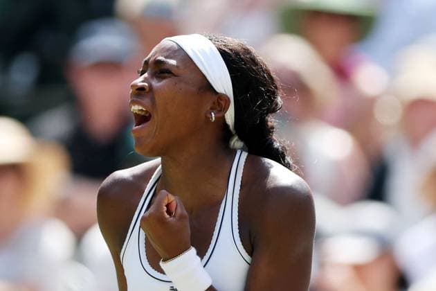 Coco Gauff celebrates during her semi final match Wimbledon Tennis Championships, Day 11, The All England Lawn Tennis and Croquet Club, London, UK - 09 Jul 2026London The All England Lawn Tennis and United Kingdom  Copyright: xKieranxMcManus Shutterstockx 16981024t