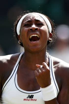 Coco Gauff celebrates during her semi final match Wimbledon Tennis Championships, Day 11, The All England Lawn Tennis and Croquet Club, London, UK - 09 Jul 2026London The All England Lawn Tennis and United Kingdom  Copyright: xKieranxMcManus Shutterstockx 16981024u