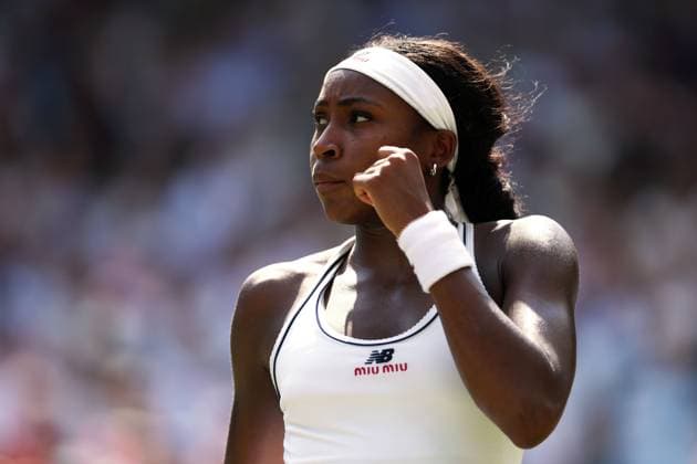 Coco Gauff celebrates during her semi final match Wimbledon Tennis Championships, Day 11, The All England Lawn Tennis and Croquet Club, London, UK - 09 Jul 2026London The All England Lawn Tennis and United Kingdom  Copyright: xKieranxMcManus Shutterstockx 16981024ae