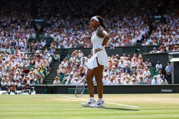 Coco Gauff during her semi final match Wimbledon Tennis Championships, Day 11, The All England Lawn Tennis and Croquet Club, London, UK - 09 Jul 2026London The All England Lawn Tennis and United Kingdom  Copyright: xKieranxMcManus Shutterstockx 16981024az