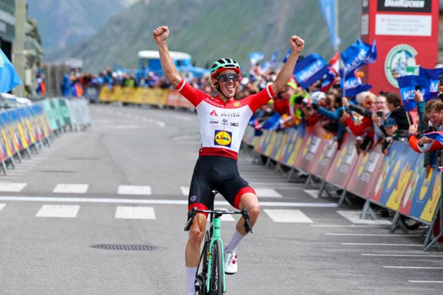 CYCLING - Oesterreich Rundfahrt 2026 HEILIGENBLUT,AUSTRIA,09.JUL.26 - CYCLING - Tour of Austria, stage 2, Bad Kleinkirchheim - Heiligenblut. Image shows the rejoicing of Gregor Muehlberger (AUT AUSTRIA).  GEPAxpictures xDavidxGeieregger