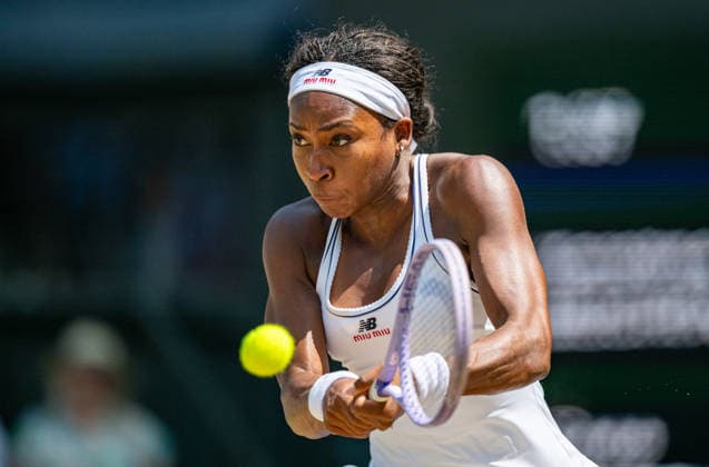Tennis - Wimbledon Championship 2026 - Day 11 LONDON, ENGLAND - Thursday, July 9, 2026: Coco Gauff (USA) during the Ladies Singles Semi-Final match on Day Eleven of The Championships Wimbledon 2026 at the All England Lawn Tennis and Croquet Club. (Photo by Kirsten Holst Propaganda) LONDON All England Lawn Tennis and Croq GREATER LONDON ENGLAND  Copyright: xKirstenxHolstx 2026-07-09-011-Wimbledon_Day_11