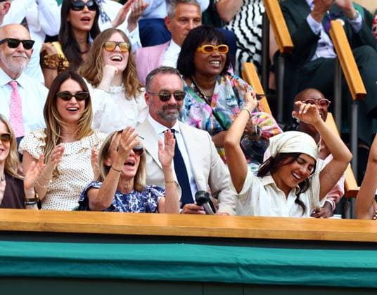 Lily James and Priyanka Chopra Jonas in the Royal Box on Centre Court Wimbledon Tennis Championships, Day 11, The All England Lawn Tennis and Croquet Club, London, UK - 09 Jul 2026London The All England Lawn Tennis and United Kingdom  Copyright: xJamesxMarsh Shutterstockx 16981021ag