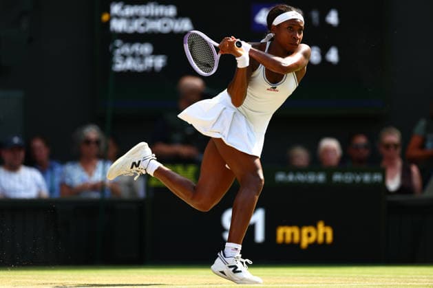 Coco Gauff during her semi final match Wimbledon Tennis Championships, Day 11, The All England Lawn Tennis and Croquet Club, London, UK - 09 Jul 2026London The All England Lawn Tennis and United Kingdom  Copyright: xJamesxMarsh Shutterstockx 16981021bm