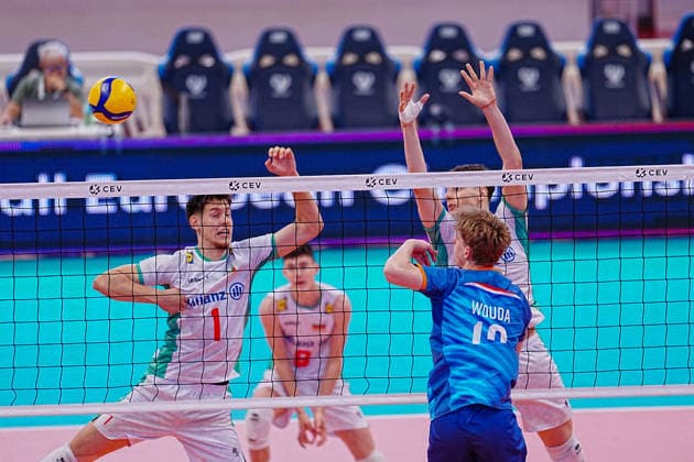 VOLLEYBALL - CEV Eurovolley Men - U18 Volleyball European Championship, EM, Europameisterschaft - Netherlands vs. Bulgaria Photo by IPA ABACAPRESS.COM86537821 - Netherlands vs. Bulgaria during the CEV U18 European Volleyball Championship, July 9, 2026, in Cisterna during the U18 European Volleyball Championship—Netherlands vs. Bulgaria, CEV Eurovolley Men s match in Cisterna, Italy, July 9, 2026 Cisterna Italy  Copyright: xIPAxSport ABACAx