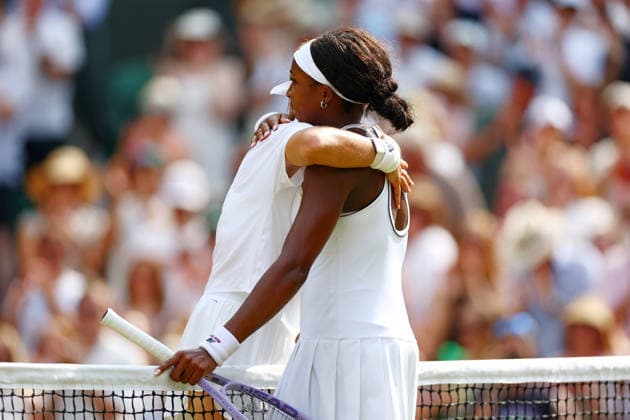 Karolina Muchova celebrates winning her semi final match against Coco Gauff Wimbledon Tennis Championships, Day 11, The All England Lawn Tennis and Croquet Club, London, UK - 09 Jul 2026London The All England Lawn Tennis and United Kingdom  Copyright: xJamesxMarsh Shutterstockx 16981021ch