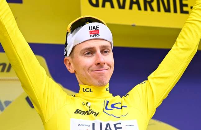 Tour de France 2026 Stage 6 GAVARNIE-CEDRE, FRANCE - JULY 09 : Pogacar Tadej (SLO) of UAE Team Emirates - XRG pictured with the yellow jersey during the podium ceremony of stage 6 of the 113rd edition of Tour de France an UCI World Tour 2.UWT cycling road race stage for Men Elite of 186 km with start in Pau and finish in Gavarnie-Cedre on July 9, 2026 in Gavarnie-Cedre, France, 09 07 2026 Gavarnie-Cedre France  Copyright: xTomasxSiskx