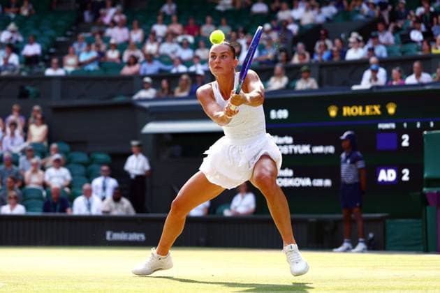 Marta Kostyuk during her semi final match Wimbledon Tennis Championships, Day 11, The All England Lawn Tennis and Croquet Club, London, UK - 09 Jul 2026London The All England Lawn Tennis and United Kingdom  Copyright: xJamesxMarsh Shutterstockx 16981021fc